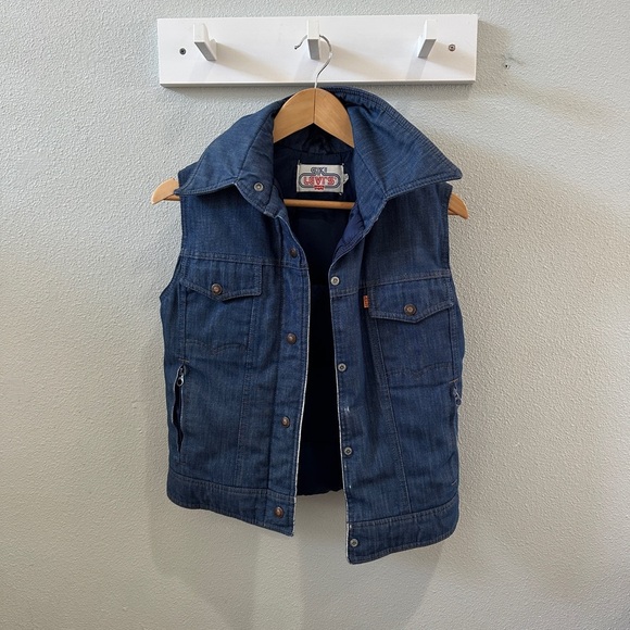 Vintage Levi's Classic Blue Denim Ski Vest - Picture 1 of 7